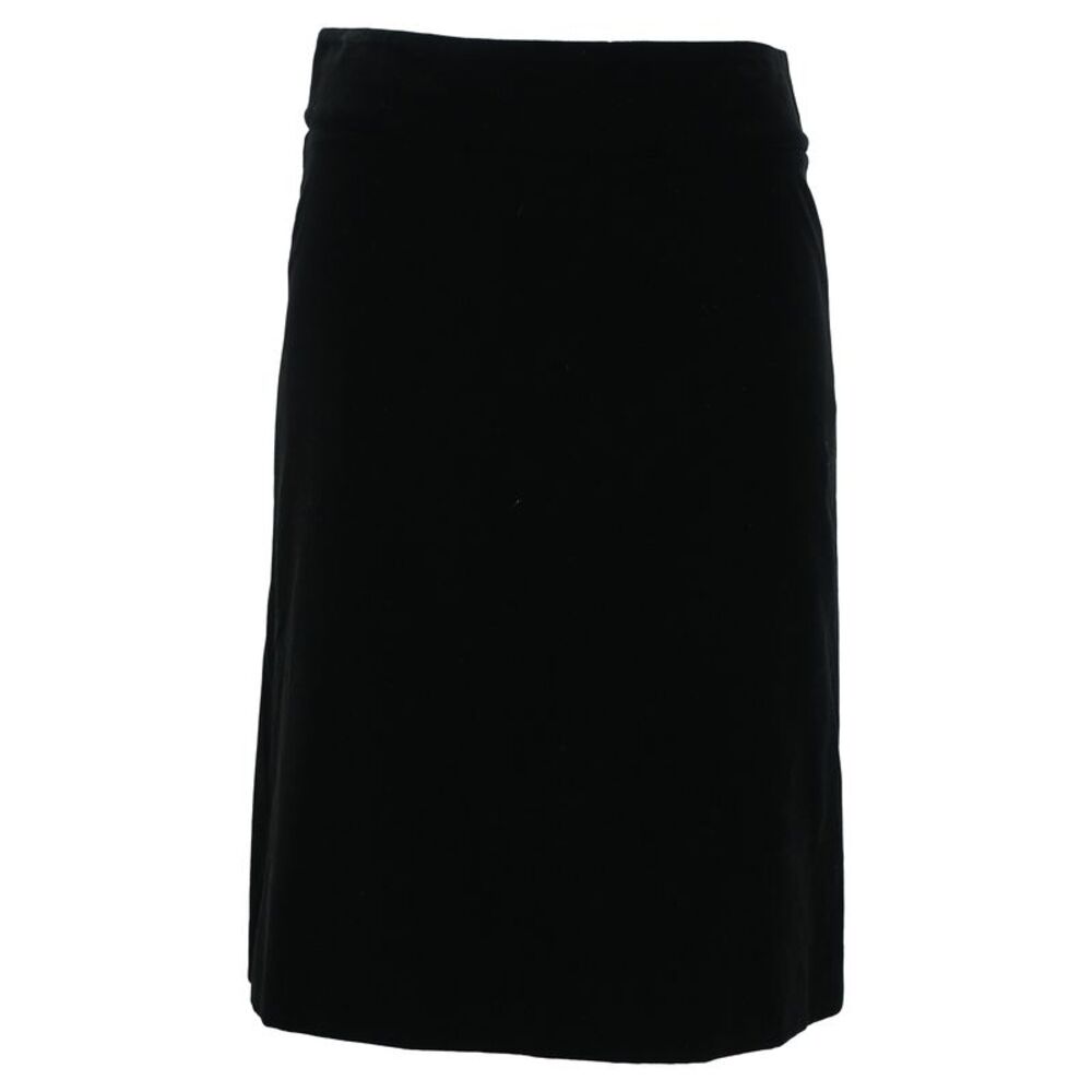 Alexander Mcqueen Midi A-Line Skirt in Black Velvet